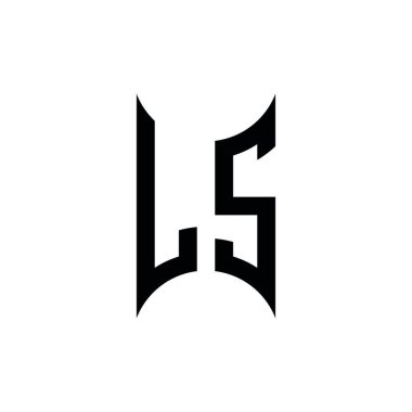 LS Monogram geometrik biçim şablonu. İzole edilmiş arkaplanda ilk tasarım vektörü