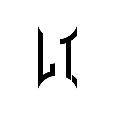 LT Monogram geometrik şekil şablonu. İzole edilmiş arkaplanda ilk tasarım vektörü