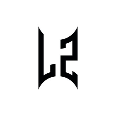 LZ Monogram geometrik şekil şablonu. İzole edilmiş arkaplanda ilk tasarım vektörü