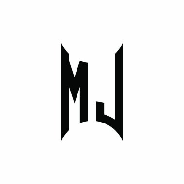 ML Monogram geometrik biçim şablonu. İzole edilmiş arkaplanda ilk tasarım vektörü