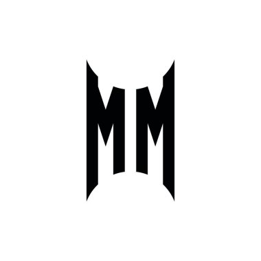MM monogram geometrik şekil şablonu. İzole edilmiş arkaplanda ilk tasarım vektörü