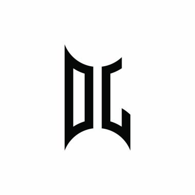 OJ monogram geometrik şekil şablonu. İzole edilmiş arkaplanda ilk tasarım vektörü