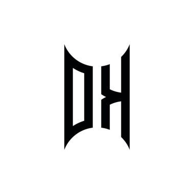 Tamam, monogram geometrik şekil şablonu. İzole edilmiş arkaplanda ilk tasarım vektörü