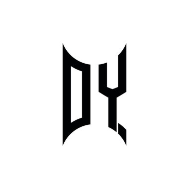 OY Monogram geometrik şekil şablonu. İzole edilmiş arkaplanda ilk tasarım vektörü