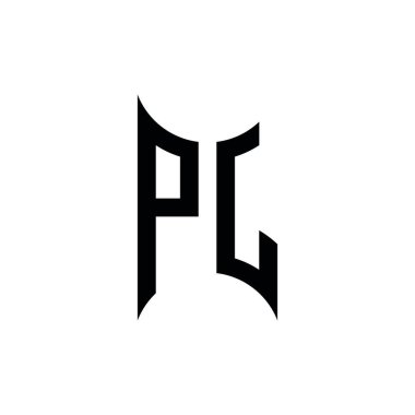 PJ Monogram geometrik şekil şablonu. İzole edilmiş arkaplanda ilk tasarım vektörü