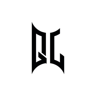 QJ Monogram geometrik şekil şablonu. İzole edilmiş arkaplanda ilk tasarım vektörü