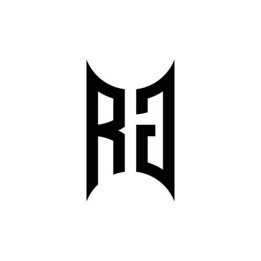 RG Monogram geometrik şekil şablonu. İzole edilmiş arkaplanda ilk tasarım vektörü
