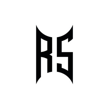RS Monogram geometrik şekil şablonu. İzole edilmiş arkaplanda ilk tasarım vektörü