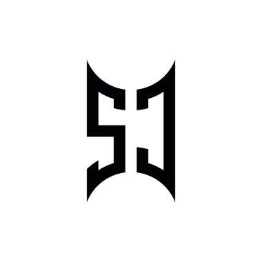 SC Monogram geometrik şekil şablonu. İzole edilmiş arkaplanda ilk tasarım vektörü