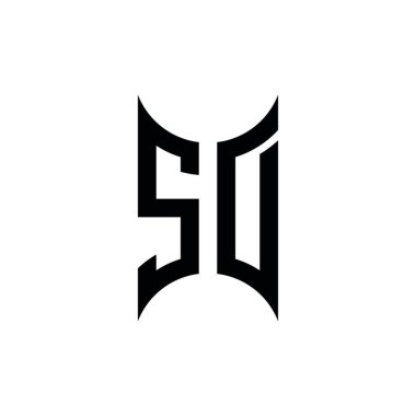 SD Monogram geometrik biçim şablonu. İzole edilmiş arkaplanda ilk tasarım vektörü