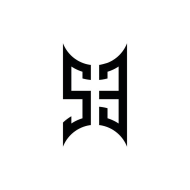 SE Monogram geometrik biçim şablonu. İzole edilmiş arkaplanda ilk tasarım vektörü