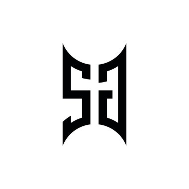 SG Monogram geometrik şekil şablonu. İzole edilmiş arkaplanda ilk tasarım vektörü