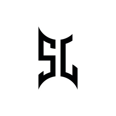 SJ Monogram geometrik şekil şablonu. İzole edilmiş arkaplanda ilk tasarım vektörü