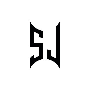 SL Monogram geometrik biçim şablonu. İzole edilmiş arkaplanda ilk tasarım vektörü