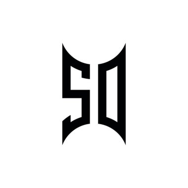 Monogram geometrik biçim şablonu. İzole edilmiş arkaplanda ilk tasarım vektörü