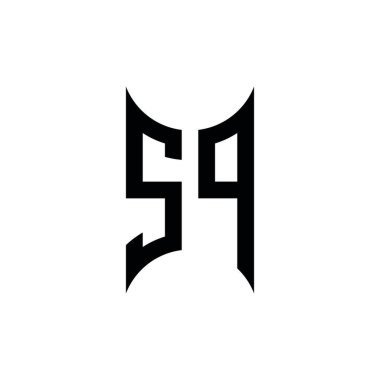 SP Monogram geometrik biçim şablonu. İzole edilmiş arkaplanda ilk tasarım vektörü