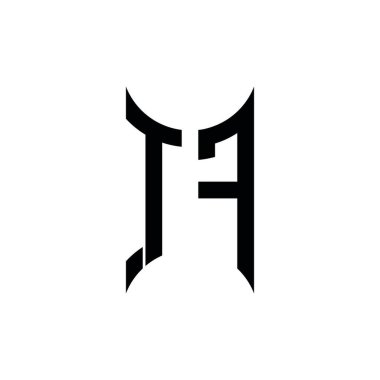TF Monogram geometrik şekil şablonu. İzole edilmiş arkaplanda ilk tasarım vektörü