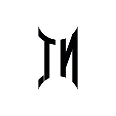 TN Monogram geometrik şekil şablonu. İzole edilmiş arkaplanda ilk tasarım vektörü