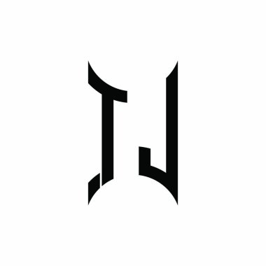 TL Monogram geometrik şekil şablonu. İzole edilmiş arkaplanda ilk tasarım vektörü