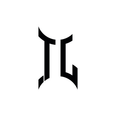 TJ Monogram geometrik şekil şablonu. İzole edilmiş arkaplanda ilk tasarım vektörü