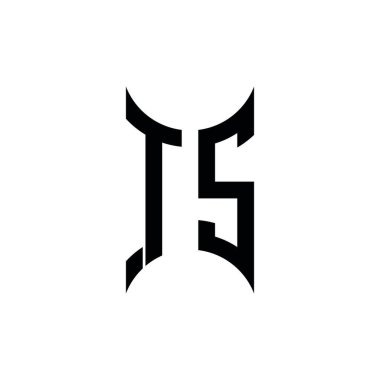 TS Monogram geometrik biçim şablonu. İzole edilmiş arkaplanda ilk tasarım vektörü