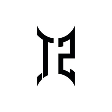 TZ Monogram geometrik şekil şablonu. İzole edilmiş arkaplanda ilk tasarım vektörü