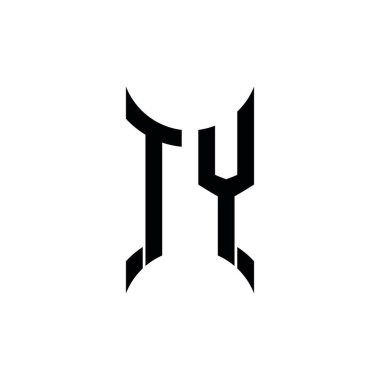 TY Monogram geometrik şekil şablonu. İzole edilmiş arkaplanda ilk tasarım vektörü