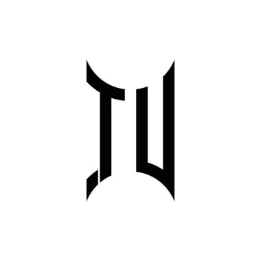 TU Monogram geometrik şekil şablonu. İzole edilmiş arkaplanda ilk tasarım vektörü