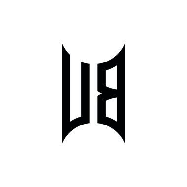 UB Monogram geometrik biçim şablonu. İzole edilmiş arkaplanda ilk tasarım vektörü