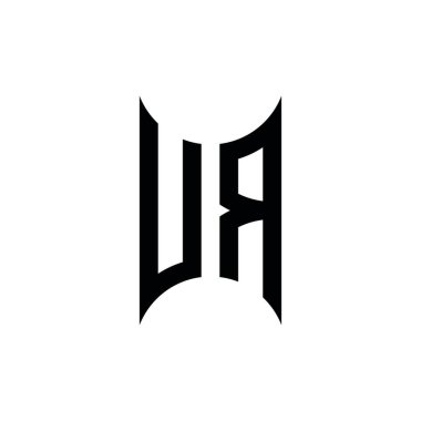 UR Monogram geometrik şekil şablonu. İzole edilmiş arkaplanda ilk tasarım vektörü