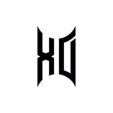 XD monogram geometrik şekil şablonu. İzole edilmiş arkaplanda ilk tasarım vektörü