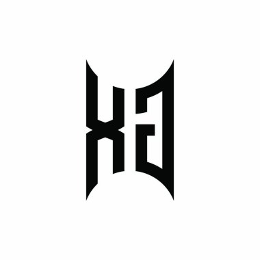 XG Monogram geometrik biçim şablonu. İzole edilmiş arkaplanda ilk tasarım vektörü