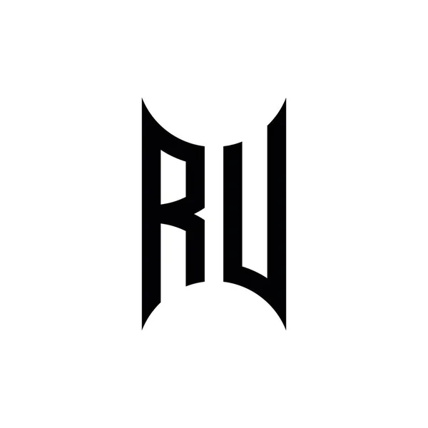 Ru单字几何形状模板 孤立背景下的专题设计矢量 — 图库矢量图片