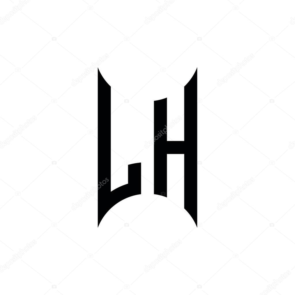 LH Monogram geometric shape style template. Monogram initial design vector on isolated background