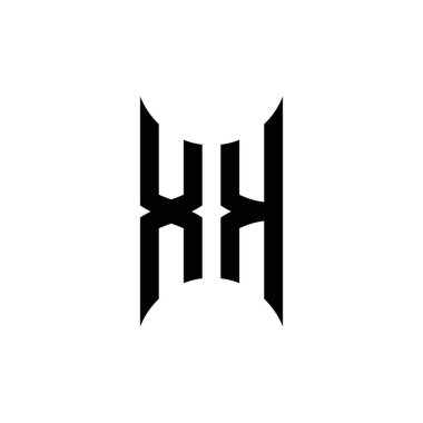 XK Monogram geometrik biçim şablonu. İzole edilmiş arkaplanda ilk tasarım vektörü