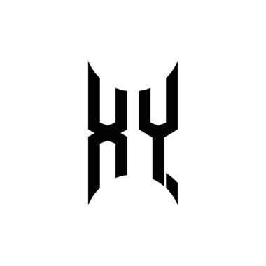 XY Monogram geometrik şekil şablonu. İzole edilmiş arkaplanda ilk tasarım vektörü