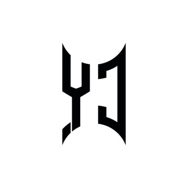 YC Monogram geometrik şekil şablonu. İzole edilmiş arkaplanda ilk tasarım vektörü