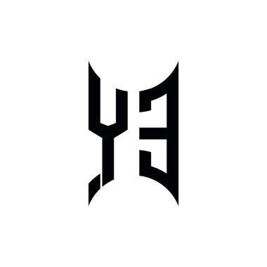 YE Monogram geometrik şekil şablonu. İzole edilmiş arkaplanda ilk tasarım vektörü