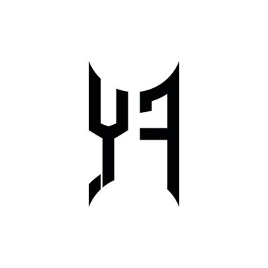 YF Monogram geometrik biçim şablonu. İzole edilmiş arkaplanda ilk tasarım vektörü