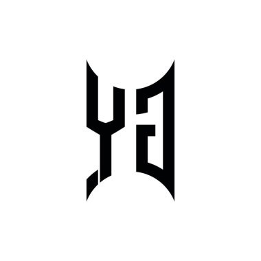 YG Monogram geometrik şekil şablonu. İzole edilmiş arkaplanda ilk tasarım vektörü