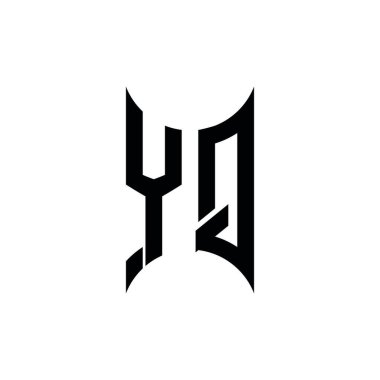 YQ Monogram geometrik şekil şablonu. İzole edilmiş arkaplanda ilk tasarım vektörü