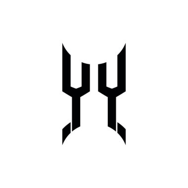 YY Monogram geometrik şekil şablonu. İzole edilmiş arkaplanda ilk tasarım vektörü
