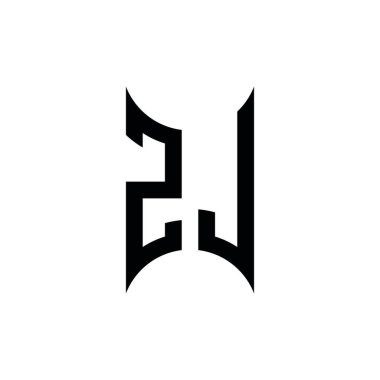 ZL Monogram geometrik şekil şablonu. İzole edilmiş arkaplanda ilk tasarım vektörü