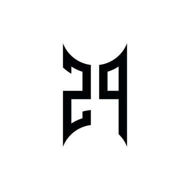 ZP monogram geometrik şekil şablonu. İzole edilmiş arkaplanda ilk tasarım vektörü