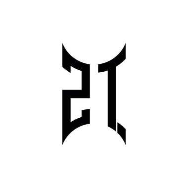 ZT Monogram geometrik şekil şablonu. İzole edilmiş arkaplanda ilk tasarım vektörü