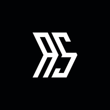 AS Monogram geometrik biçim şablonu. İzole edilmiş arkaplanda ilk tasarım vektörü