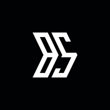 BS Monogram geometrik şekil şablonu. İzole edilmiş arkaplanda ilk tasarım vektörü