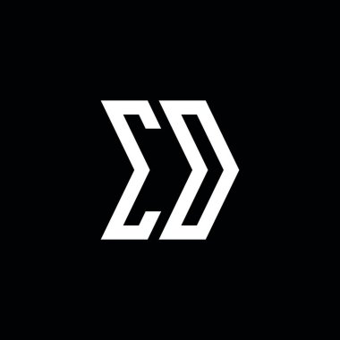 CO Monogram geometrik şekil şablonu. İzole edilmiş arkaplanda ilk tasarım vektörü