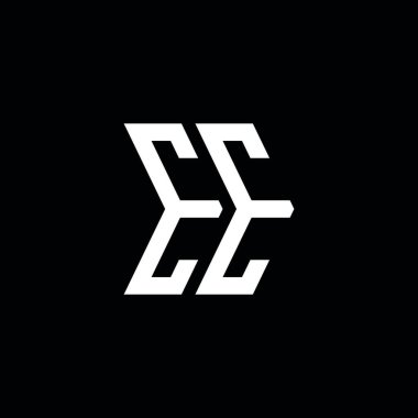 EE Monogram geometrik şekil şablonu. İzole edilmiş arkaplanda ilk tasarım vektörü