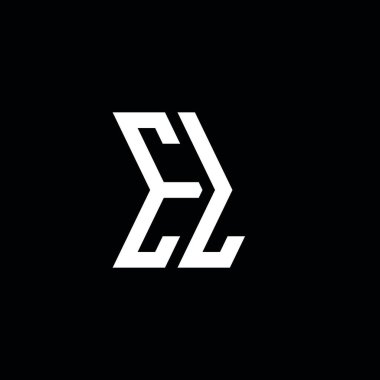 EL Monogram geometrik şekil şablonu. İzole edilmiş arkaplanda ilk tasarım vektörü